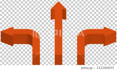 Three-way arrow icon - a design that represents choice and direction 132260055