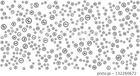 Abstract 1 to 5 Numbers Pattern of Numbers in Circles on Background. Abstract 1 to 5 Numbers Pattern of Numbers in Circles on Background. 132260672