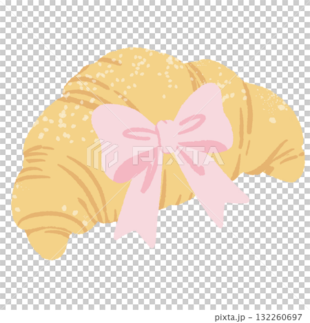 Croissant with pink bow illustration pastel coquette Christmas dessert clipart kawaii bakery art hand drawn for cards prints and invitations Croissant with pink bow illustration pastel coquette Christmas dessert clipart kawaii bakery art hand drawn for cards prints and invitations 132260697