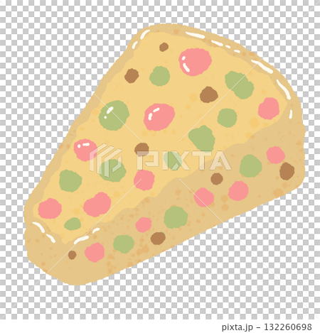 Fruitcake slice illustration pastel coquette Christmas dessert clipart kawaii bakery art hand drawn for cards invitations wrapping paper and digital planners 132260698
