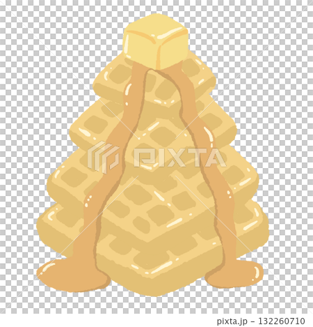Cute waffle stack with syrup and butter pastel breakfast dessert illustration kawaii coquette Christmas bakery clipart hand drawn for cards and stickers Cute waffle stack with syrup and butter pastel breakfast dessert illustration kawaii coquette Christmas bakery clipart hand drawn for cards and stickers 132260710