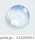 Hyaluronic acid bubble. Collagen clear drop. Cosmetic serum. Skincare product. Vector illustration 132260933