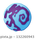 A stunning blue and purple planet adorned with a beautiful swirl on it 132260943