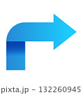 Blue arrow icon, pointing right 132260945