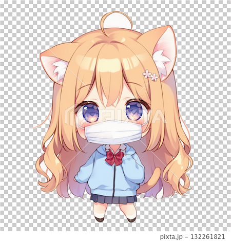 Girl wearing a mask 132261821