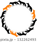 Fox animal frame. Vector illustration of a happy standing red fox empty frame box 132262493