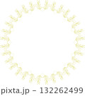 Frame with leaf elements decoration. Easter template. Baby shower design 132262499