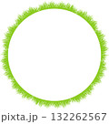 Green Grass empty frame. Trendy botany graphic template. Grass empty frame box 132262567