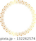 Golden christmas decoration frame. Festive greeting template with Christmas toy elements. Bright template 132262574