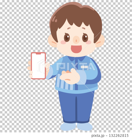 スマホを持つ店員 132262815
