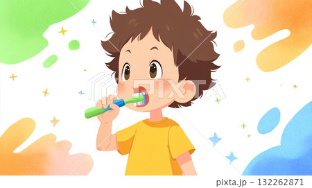 歯磨きする男の子 132262871