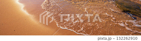 Seascape on a sunny day. Nature background. Horizontal banner 132262910