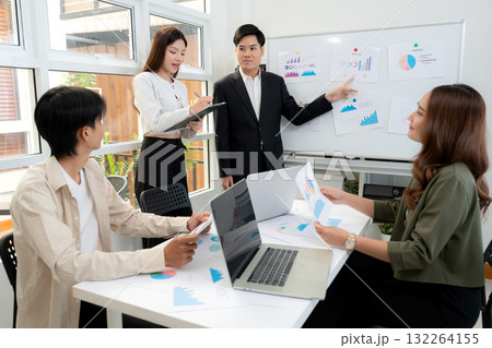Group asian business team meeting for planning and strategy marketing in office. Group asian business team meeting for planning and strategy marketing in office. 132264155