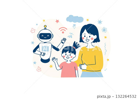 AIアシスタントと共に暮らす家族 132264532