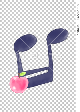Musical note with apple 132264809