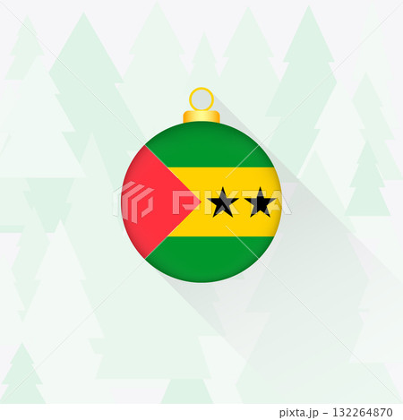 Sao Tome and Principe National Flag Christmas Decoration. Sao Tome and Principe National Flag Christmas Decoration. 132264870