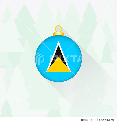 Saint Lucia National Flag Christmas Decoration. Saint Lucia National Flag Christmas Decoration. 132264876