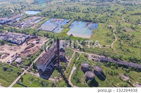 building and infrastructure of an old abandoned thermal power pl building and infrastructure of an old abandoned thermal power pl 132264938