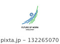 Future of work consultancy logo with abstract graphic 132265070