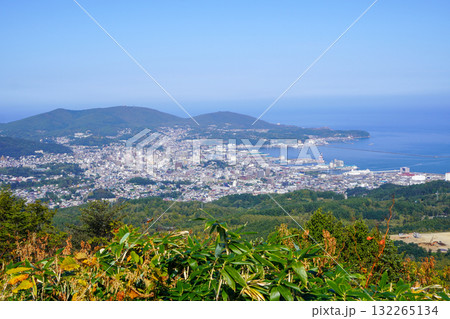 秋の毛無峠から見る小樽の街並み 132265134