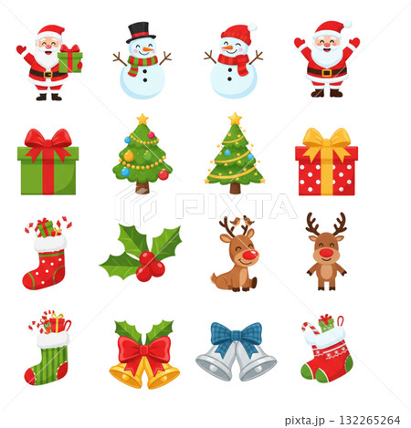 かわいいクリスマスのイラスト素材 132265264