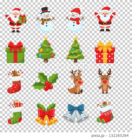 かわいいクリスマスのイラスト素材 132265264