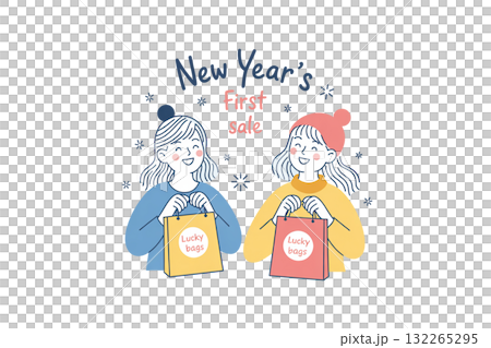 Women buying lucky bags during the New Year's sale 132265295