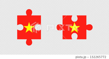 Puzzle Pieces with Vietnam Flag. Puzzle Pieces with Vietnam Flag. 132265772