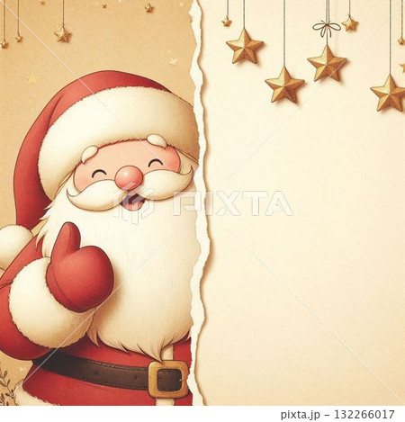 サンタが微笑むクリスマスイラスト 132266017