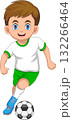 cute boy playing football and dribbling a ball cartoon 132266464