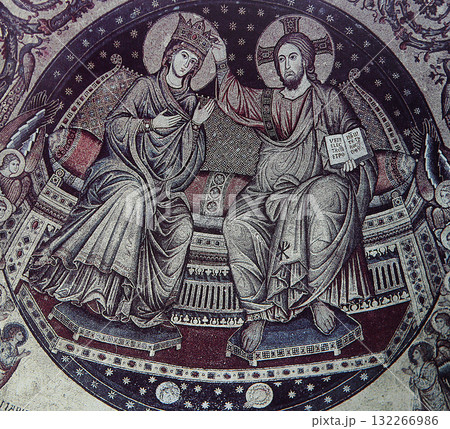 mosaic in Basilica Santa Maria Maggiore, Rome, Italy 132266986