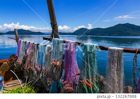 沖島の漁港風景 沖島の漁港風景 132267008