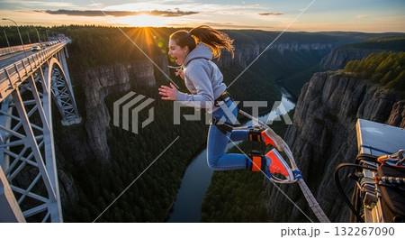 女性・バンジージャンプ 132267090