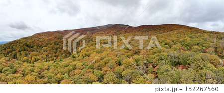 栗駒山の紅葉　空撮　パノラマ写真 132267560