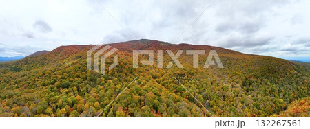 栗駒山の紅葉　空撮　パノラマ写真 132267561