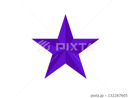 Purple Gradient Star Icon Symmetrical 3D Polygon Design Purple Gradient Star Icon Symmetrical 3D Polygon Design 132267605