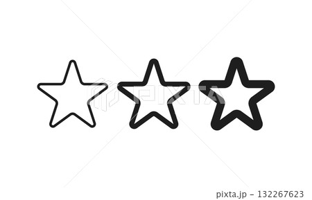 Outlined Star Icons Thin to Thick Line Weight Trio Outlined Star Icons Thin to Thick Line Weight Trio 132267623