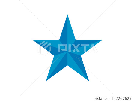 Blue Star Icon Symmetrical Gradient Symbol on White Blue Star Icon Symmetrical Gradient Symbol on White 132267625