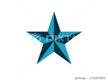 Blue Split-Tone Star Icon Geometric Contrast Design Blue Split-Tone Star Icon Geometric Contrast Design 132267626
