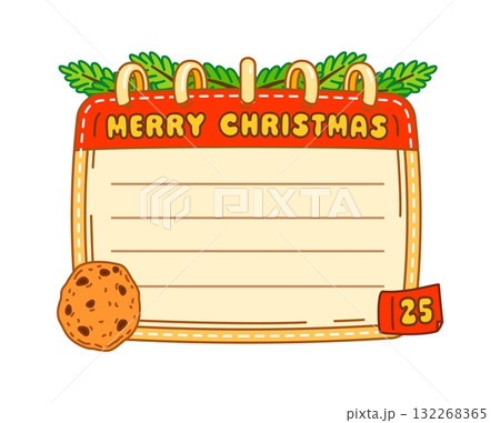 Christmas kids memo note frame with gingerbread cookie for paper sheet sticker, vector notebook label. Kids memo note or notepad page template with Merry Christmas greeting for message note or planner Christmas kids memo note frame with gingerbread cookie for paper sheet sticker, vector notebook label. Kids memo note or notepad page template with Merry Christmas greeting for message note or planner 132268365