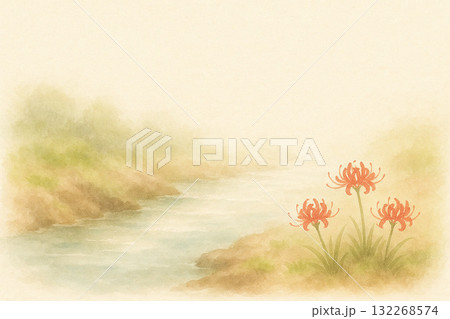 彼岸花シリーズ:小川沿いの彼岸花 彼岸花シリーズ:小川沿いの彼岸花 132268574