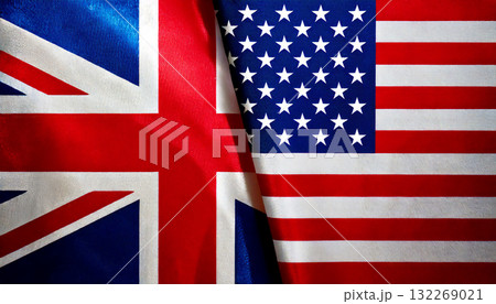 アメリカの国旗とイギリスの国旗 132269021