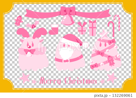 Ghost Christmas Postcard Pink 132269061