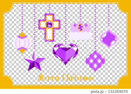 Christmas Ornament Postcard Purple 132269070