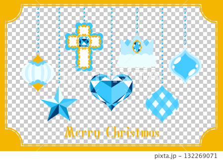 聖誕裝飾明信片藍色 聖誕裝飾明信片藍色 132269071