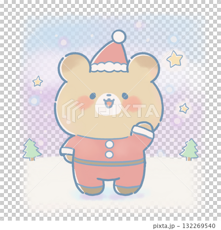 Fancy Santa bear illustration / Cute Christmas character material / For childcare and children Fancy Santa bear illustration / Cute Christmas character material / For childcare and children 132269540