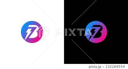 Modern and attractive letter B electric voltage logo design 132269554