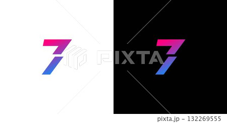 Modern and cool number 7 logo design Modern and cool number 7 logo design 132269555