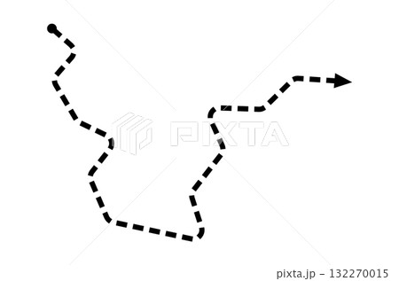 Minimalist maze path with arrow for puzzle and game concepts 132270015