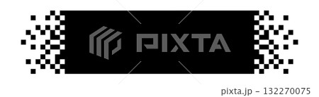 Minimalist pixel art banner for retro design themes 132270075